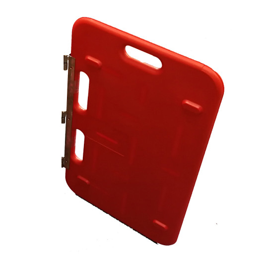Panneau de triage rouge construit en polyéthylène.